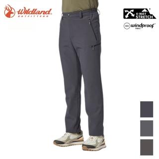 【Wildland 荒野】男SOFTSHELL休閒機能保暖長褲-M-3L-0B32332-WL(彈性/防風/透氣)