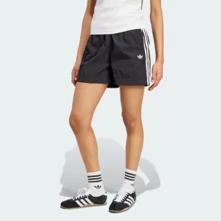 【adidas 愛迪達】短褲 女 運動褲 三葉草 亞規 3S WOVEN SHORTS 黑 JV9843