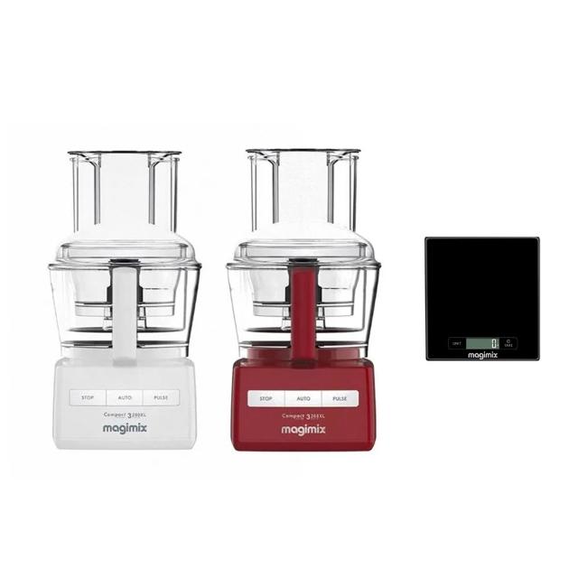 【Magimix】CS3200XL萬用食物處理機-璀璨白 烘焙組(贈多功能攪拌量測盆+收納打蛋器+廚房剪刀)