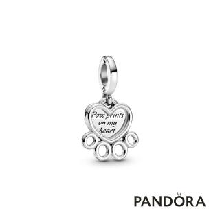 【Pandora 潘多拉】心形掌印吊飾-飾品/情人節禮物/生日禮/純銀