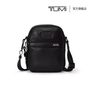 【TUMI】Alpha 小型皮革休閒斜背包 - 黑色(TUMI 官方旗艦店)