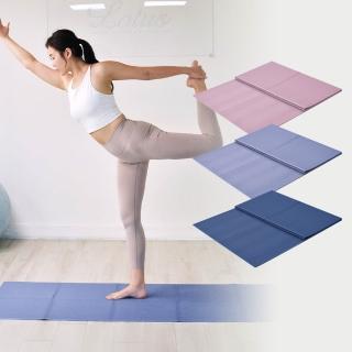 【LOTUS】台灣製止滑環保TPE加寬66cm雙折疊瑜珈墊(新增橡膠更止滑)