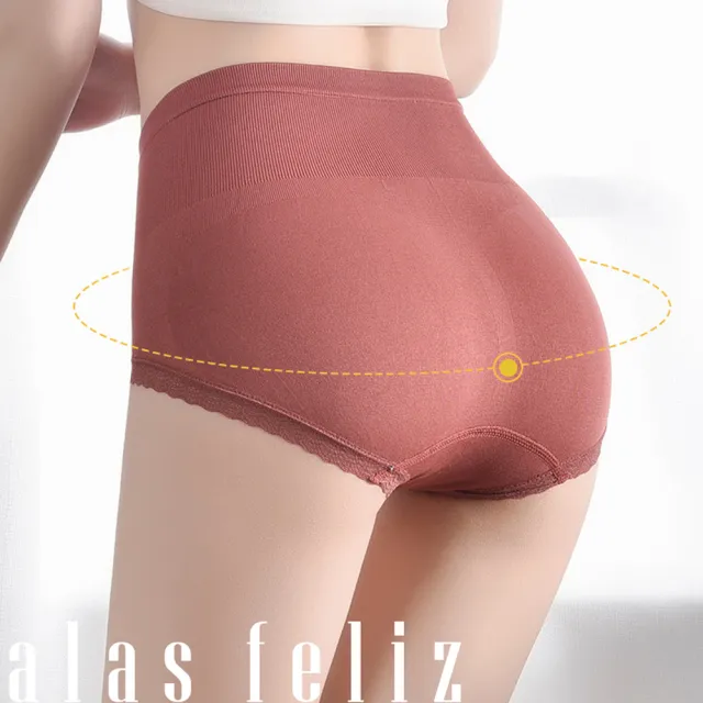 【alas】蕾絲內褲 F 抱緊處理束腰 無縫高腰三角女性內褲(綠色)