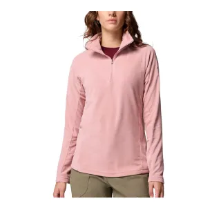 【Columbia 哥倫比亞】女款-半開襟刷毛長袖上衣-Glacial™-淺粉色(UAR11310LK/JF)