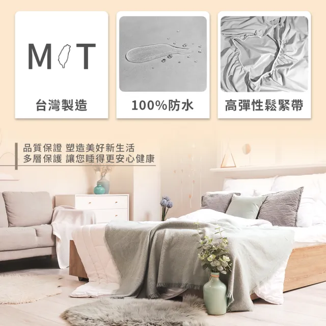 【Sleep Peacefully 寢室安居】買1送1 3M護理級/銀離子100%加厚防水床包保潔墊-單/雙/加大(厚磅升級/防蹣)