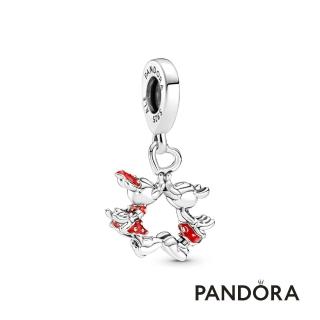 【Pandora 潘多拉】迪士尼米奇米妮親吻造型吊飾-絕版品