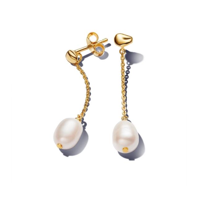 【Pandora 官方直營】淡水珍珠長耳墜-絕版品