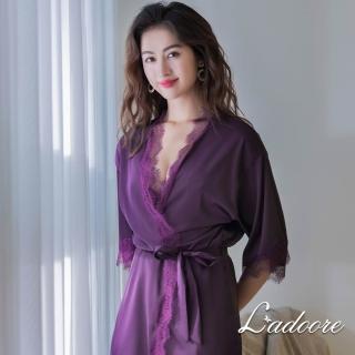 【L’adoore 蕾朵兒】神秘派對 高質感絲緞睡袍 紫