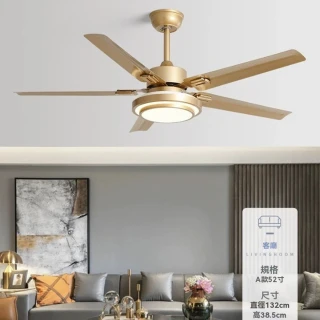 【XINGMU 興沐】變頻大風力不鏽鋼風扇吊燈(吊扇燈  /不鏽鋼吊扇  /靜音風扇燈)