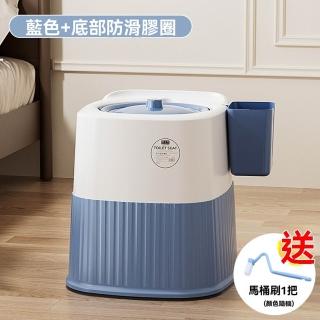 移動馬桶 家用成人尿盆 老人尿桶 加高痰盂大便坐椅(主圖升級款 全包圍防滑 清潔刷 預購12天)