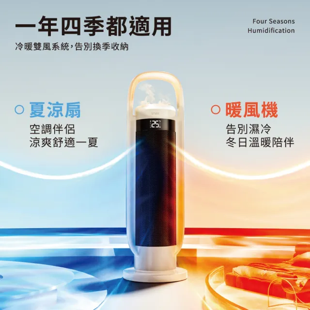 【SOTHING 向物】加濕冷暖陶瓷電暖器/暖氣機/電暖爐/暖風機-行星 (語音/遙控/米家APP/自動擺頭/暖風扇)