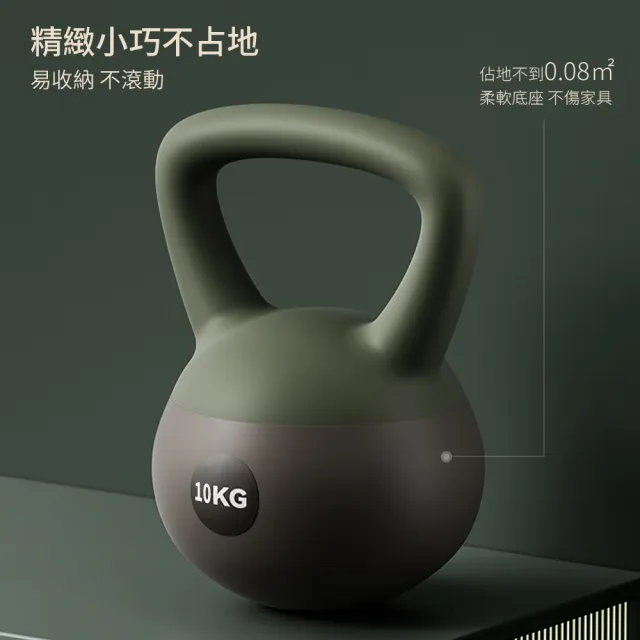 【灰熊厲害】10KG潮時尚工業風軟壺鈴 贈防滑露指手套一雙(軟式壺鈴 深蹲翹臀重訓 健身啞鈴)