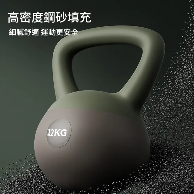 【灰熊厲害】12KG潮時尚工業風軟壺鈴 贈防滑露指手套一雙(軟式壺鈴 深蹲翹臀重訓 健身啞鈴)