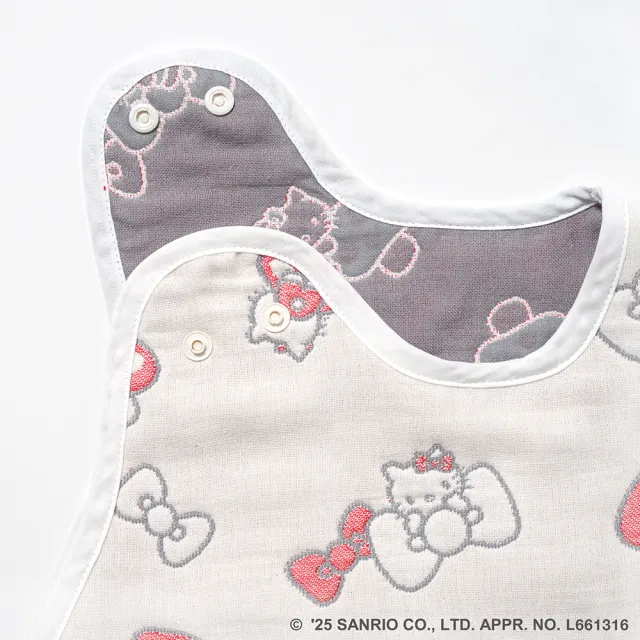 【Hoppetta】HELLO KITTY 三麗鷗聯名六層紗防踢背心 嬰童(0-3歲 日本製冬暖夏涼四季款)