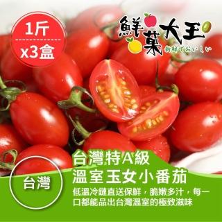 【鮮菓大王】現採特級溫室玉女小番茄*3斤(1斤*3盒/約600g±10%/盒)