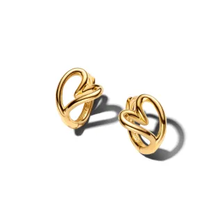 【Pandora 潘多拉】自然流線小愛心耳環