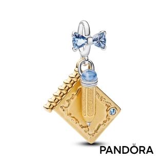 【Pandora 潘多拉】《柏捷頓家族》舞會卡與鉛筆吊飾-飾品/情人節禮物/生日禮/純銀/鍍14k金