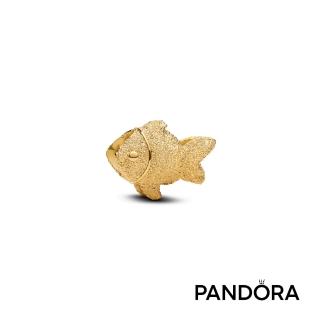 【Pandora 潘多拉】魚型霧金迷你串飾-飾品/情人節禮物/生日禮/鍍14k金