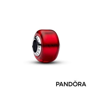 【Pandora 潘多拉】紅色 Murano 琉璃串飾-飾品/情人節禮物/生日禮/純銀