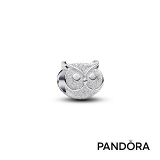 【Pandora 潘多拉】貓頭鷹霧銀迷你串飾-飾品/情人節禮物/生日禮/純銀