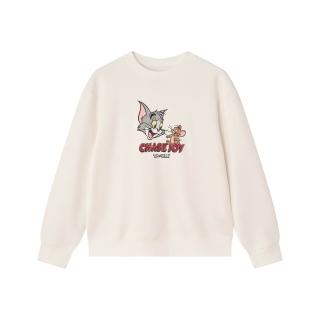 【GIORDANO 佐丹奴】女裝CHASE JOY印花大學TEE 湯姆貓與傑利鼠系列(02 皎白)