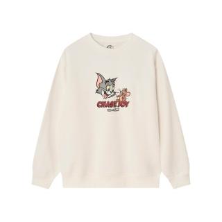 【GIORDANO 佐丹奴】男裝CHASE JOY印花大學TEE 湯姆貓與傑利鼠系列(02 皎白)