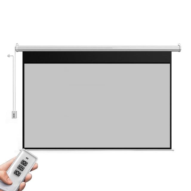【RTAKO】4K電動昇降布幕84吋(金屬布幕/遠程遙控/3D畫質/高清電動布幕/投影幕布/升降幕布/壁挂投影布幕)