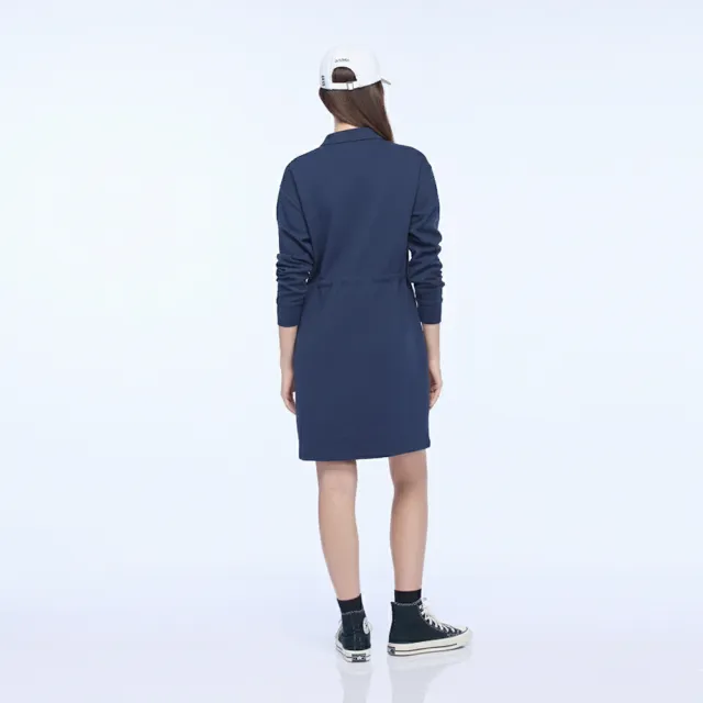 【NAUTICA】官方旗艦 女裝 拉鍊式門襟抽繩連身裙(藍色)