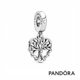 【Pandora 潘多拉】心形家庭樹吊飾-飾品/情人節禮物/生日禮/純銀