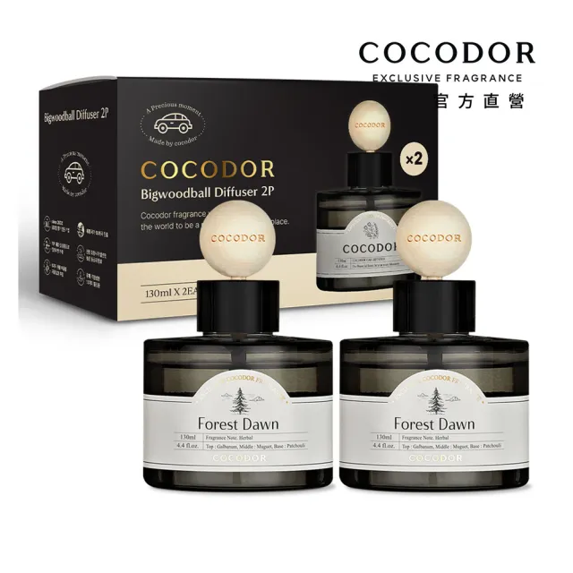【COCODOR】車用擴香禮盒組(130ml/2入組) 木球款/多款任選/韓國香氛/送禮