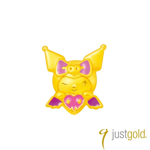 【Just Gold 鎮金店】三麗鷗 酷洛米 Kuromi 天使與惡魔-愛心Kuromi 黃金串珠