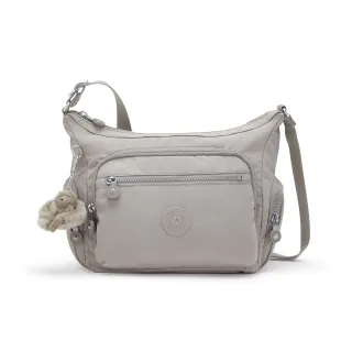 【KIPLING】『牛角包』溫柔沉穩灰多袋實用側背包-GABBIE S
