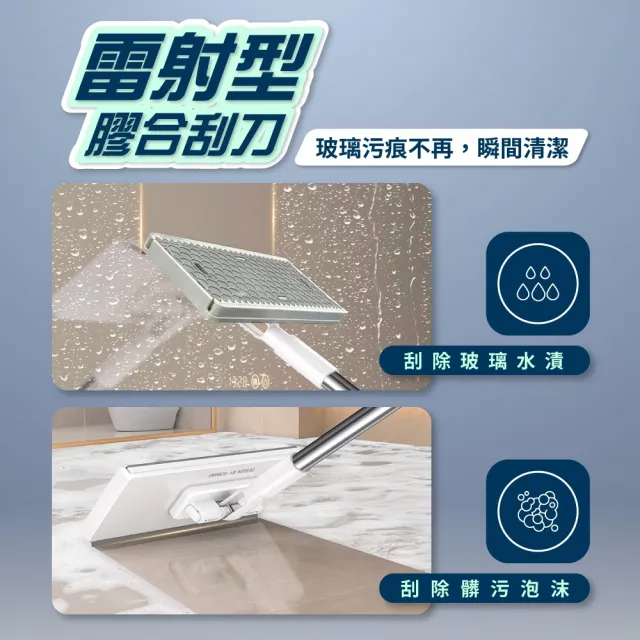 【FL 生活+】基本款 超好夾1秒換布洗臉巾環保拖把(360度萬向面板 99公分拖桿 快彈式開啟)