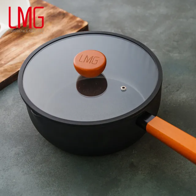 【LMG】黑曜石不沾雙鍋四件組｜炒鍋26cm+雪平鍋24cm含蓋-IH爐可用鍋(不沾鍋 適用各種爐具 附鍋蓋)