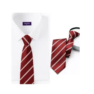 【拉福】領帶6cm韓磊斜條窄版拉鍊領帶