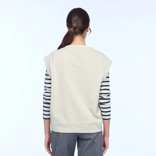 【NAUTICA】官方旗艦 女裝 V領無袖背心(米白色)