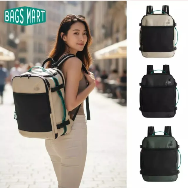 【BAGSMART】40L旅行防盜後背包(美國潮流品牌 超大容量可登機)