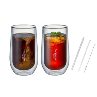 【CorelleBrands 康寧餐具】買1送1 雙層耐熱玻璃杯400ml(加碼贈吸管組)