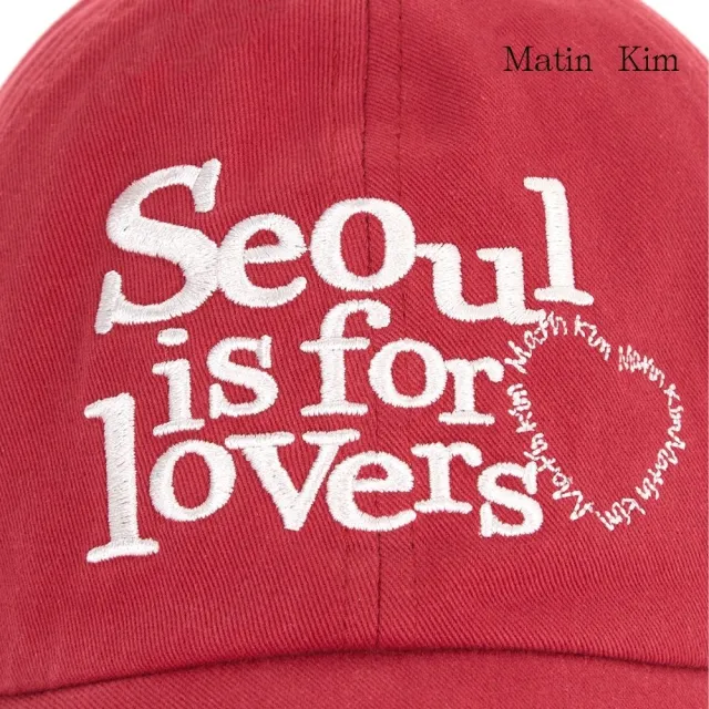 【MATIN KIM】官方旗艦 Seoul Lovers印花棒球帽(多款任選)