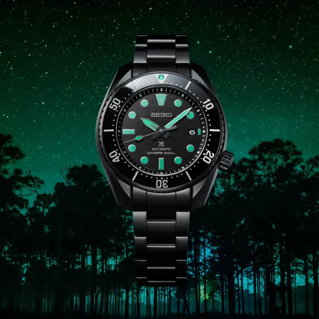 【SEIKO 精工】PROSPEX 黑潮夜視鏡 200米潛水機械錶-45m 送禮 禮物(4R36-06Z0SD/SRPK43K1)