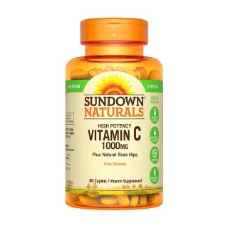 【Sundown 日落恩賜】緩釋型C 1000MG Plus玫瑰果錠(60錠/瓶)