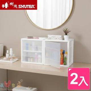【SHUTER 樹德】悠活家附門組合式收納櫃2入(DIY/多功能置物櫃/門片式/方塊櫃/書櫃/鞋櫃/台灣製 KD2936A)