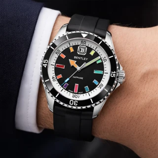 【Bentley 賓利】THE AURORA曦光系列 BL-20 矽膠 夜光 石英 手錶(附不鏽鋼錶帶)