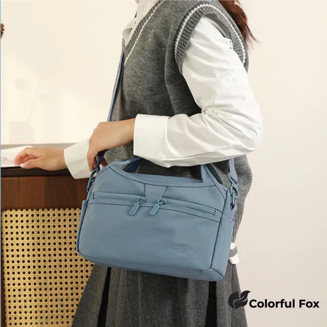 【Colorful Fox】簡約素面分層大容量手提包 斜背包(共七色)