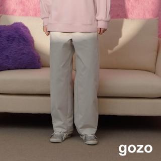 【gozo】壓折造型後鬆緊男友褲(兩色)