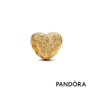 【Pandora 潘多拉】心形霧金迷你串飾-飾品/情人節禮物/生日禮/鍍14k金