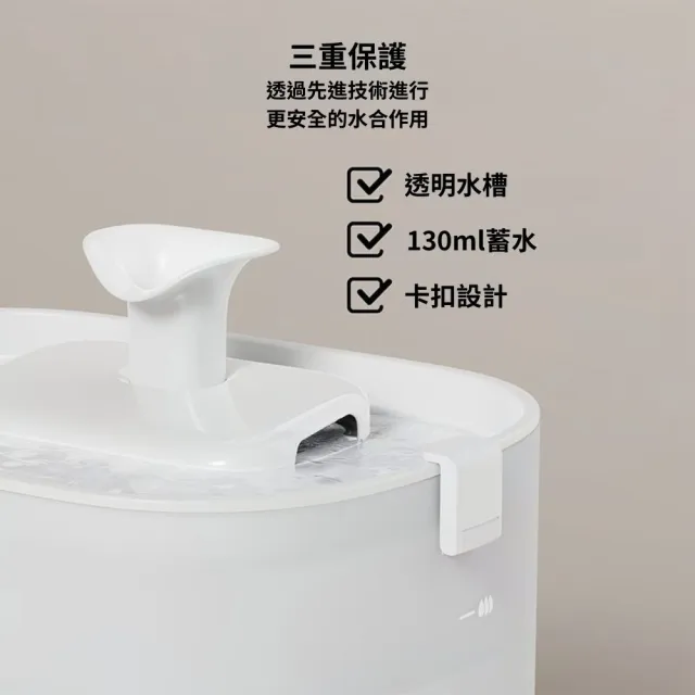 【PETLIBRO】清泉寵物飲水機 2.5L 插電基礎款 防咬安全設計(透明水槽 方便觀察 水電分離 飲水機)
