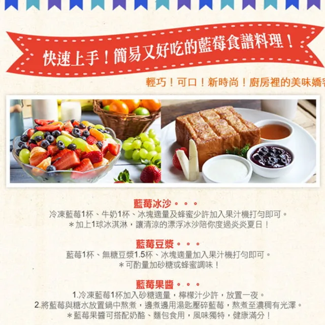 【幸美生技】美國原裝進口冷凍栽種藍莓2包/組1kgx2包加贈黑櫻桃1kg1包(自主送驗A肝/諾羅/農殘/重金屬通過)