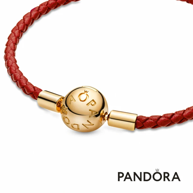 【開箱推薦】Pandora Moments 紅色皮革手鏈：腕間的熱情與金色的華麗交織