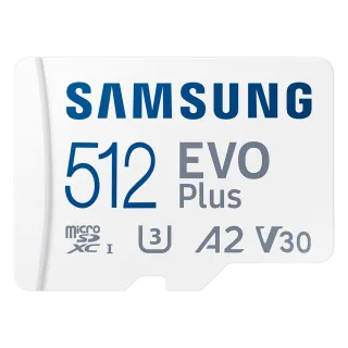 【Samsung 三星】EVO Plus microSDXC U3 A2 V30 512GB 記憶卡(MB-MC512SA/APC)